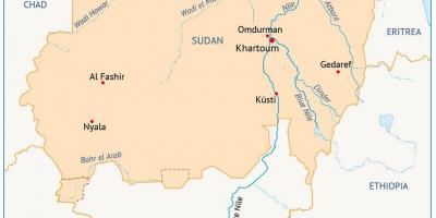 Kort over Sudan-floden