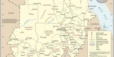 Kort over Sudan stater